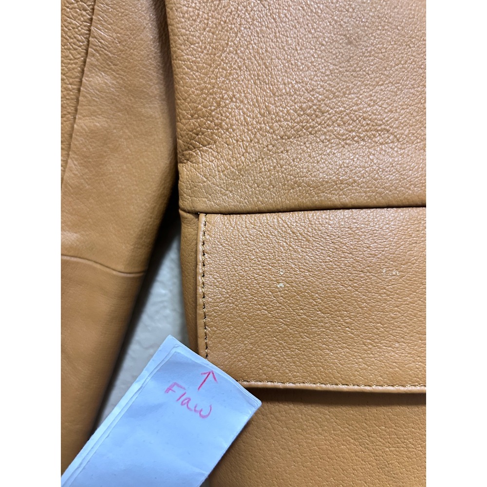 Bagatelle 8 Vintage Leather Blazer Tan Camel 90s Y2K Professional Neutral Jacket - Picture 9 of 12